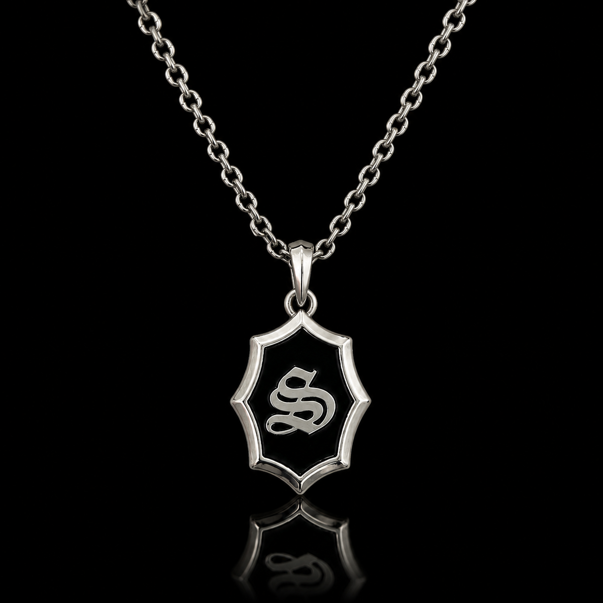 Web Initial Necklace - Sterling Silver