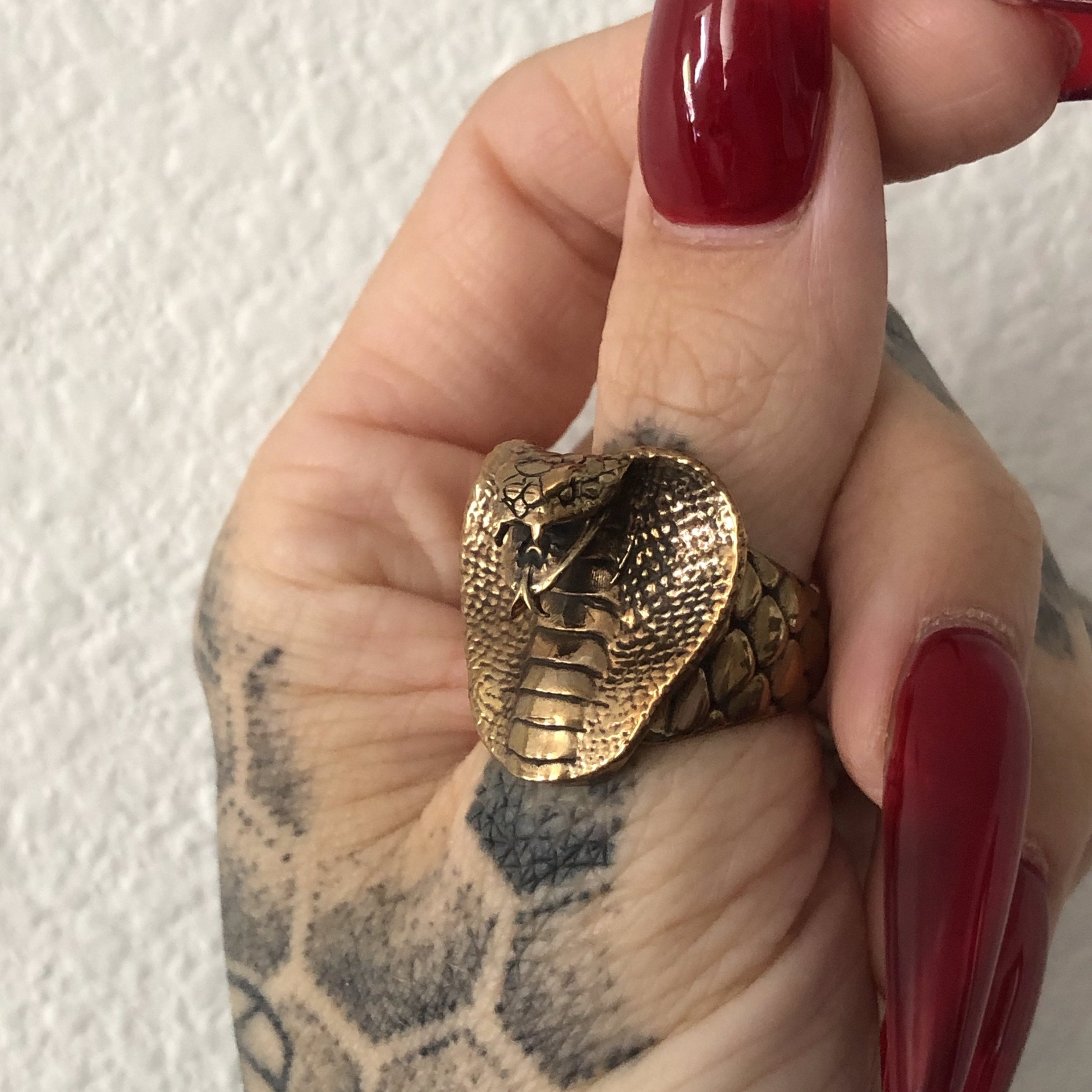 Cobra Head Ring - Brass - Twisted Love NYC