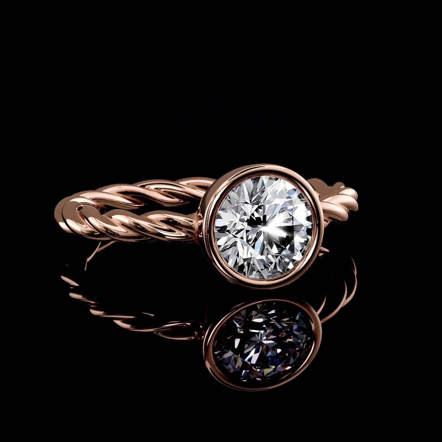 Twisted Rope Solitaire - 1 Carat