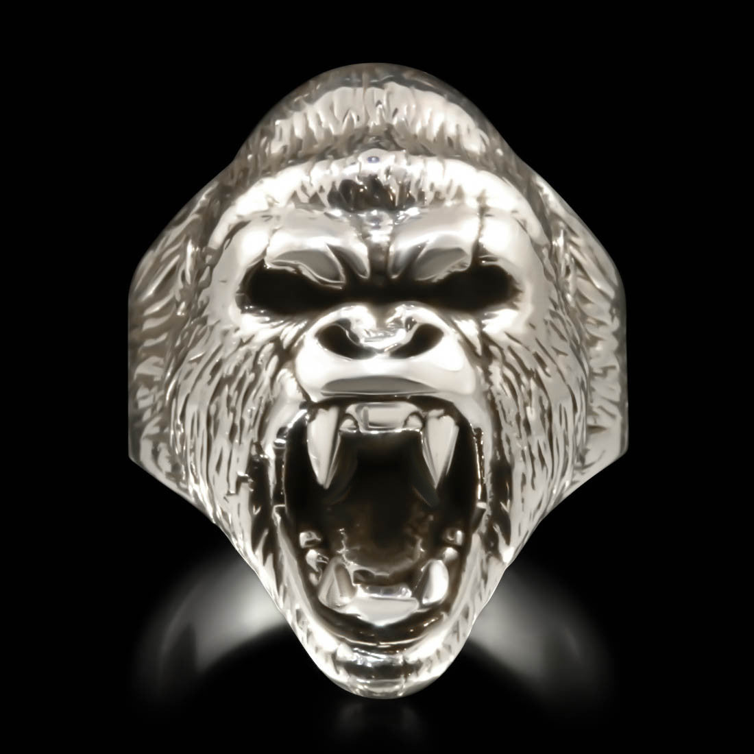Gorilla Head Ring - Sterling Silver - Twisted Love NYC