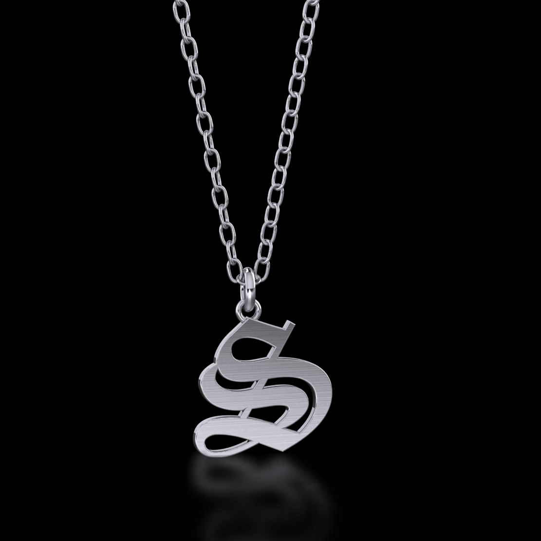 Gothic Letter Necklace