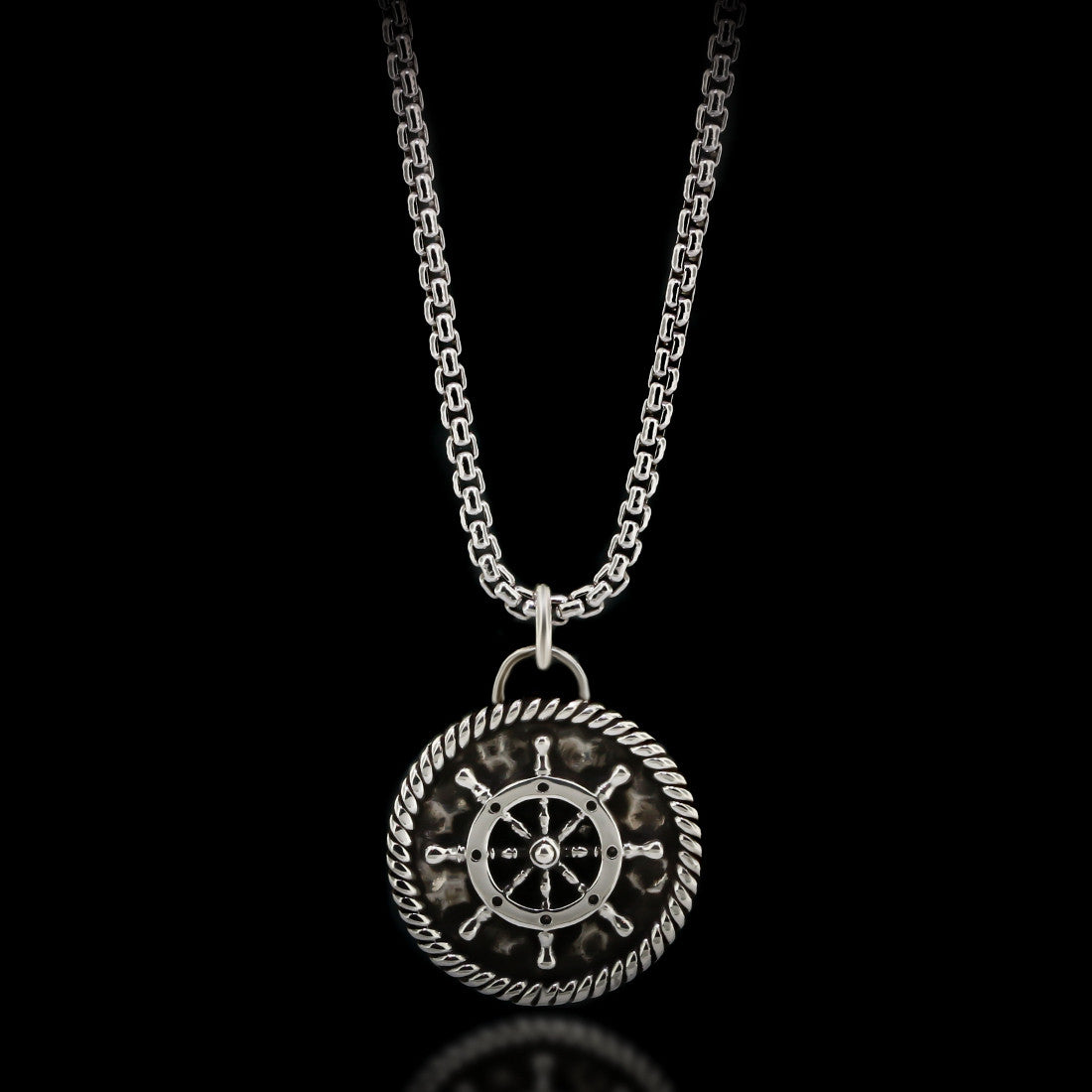 Boat Wheel Medal Necklace - Sterling Silver - Twisted Love NYC