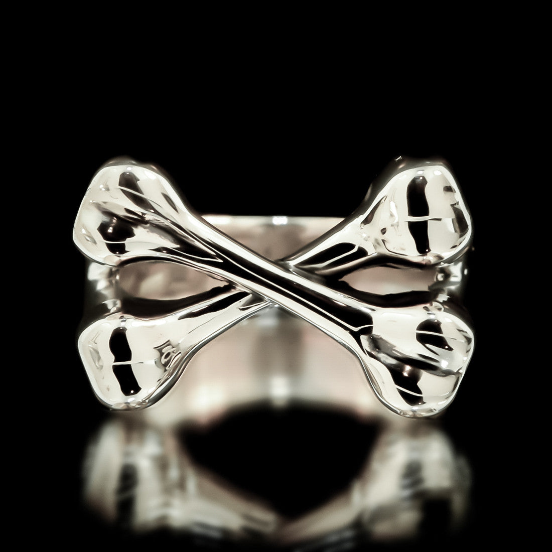 925 Silver Ring 002 - Cross Bone
