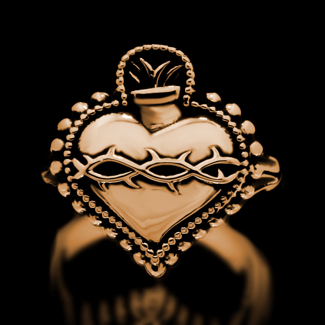 Sacred Heart Ring - Brass - Twisted Love NYC