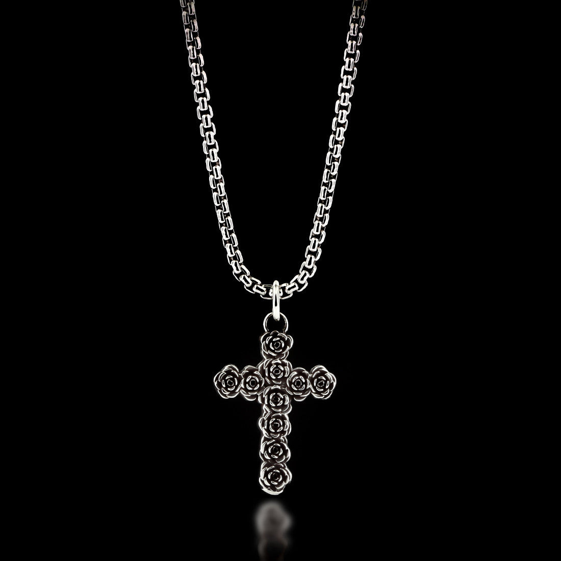 Rose Cross Necklace - Sterling Silver - Twisted Love NYC