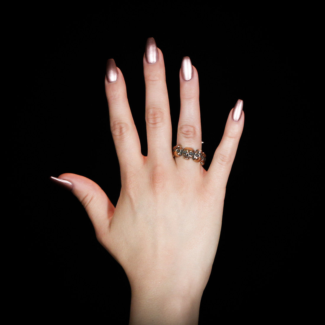Skull Eternity Band - Brass - Twisted Love NYC