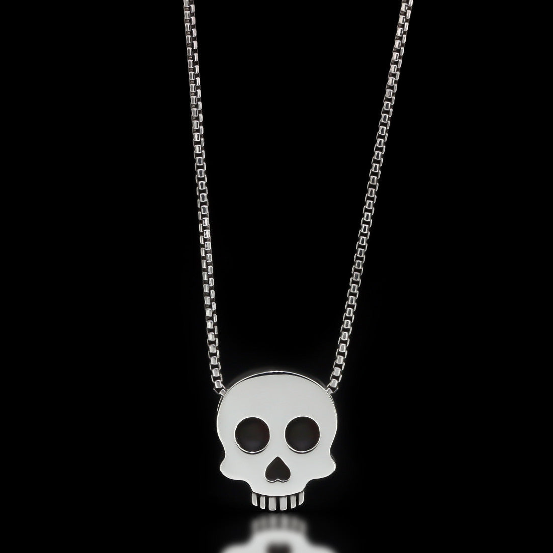 Skull Slider Necklace - Sterling Silver - Twisted Love NYC