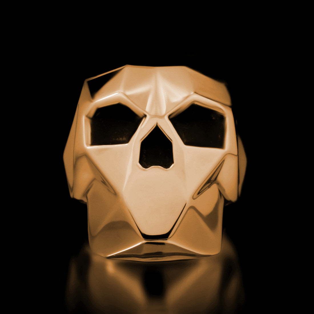 Faceted Skull Ring - Brass - Twisted Love NYC