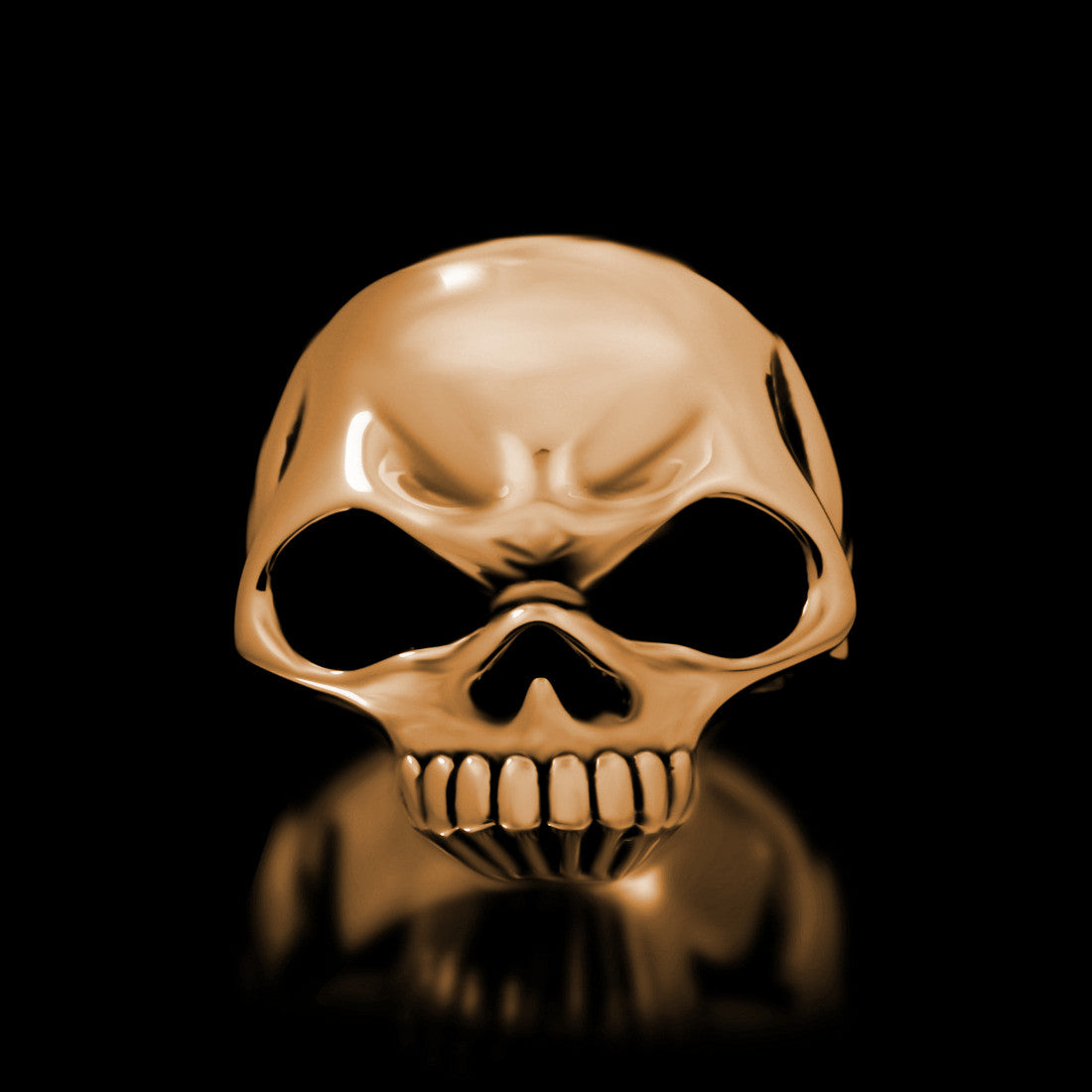 Biker Skull Ring - Brass - Twisted Love NYC