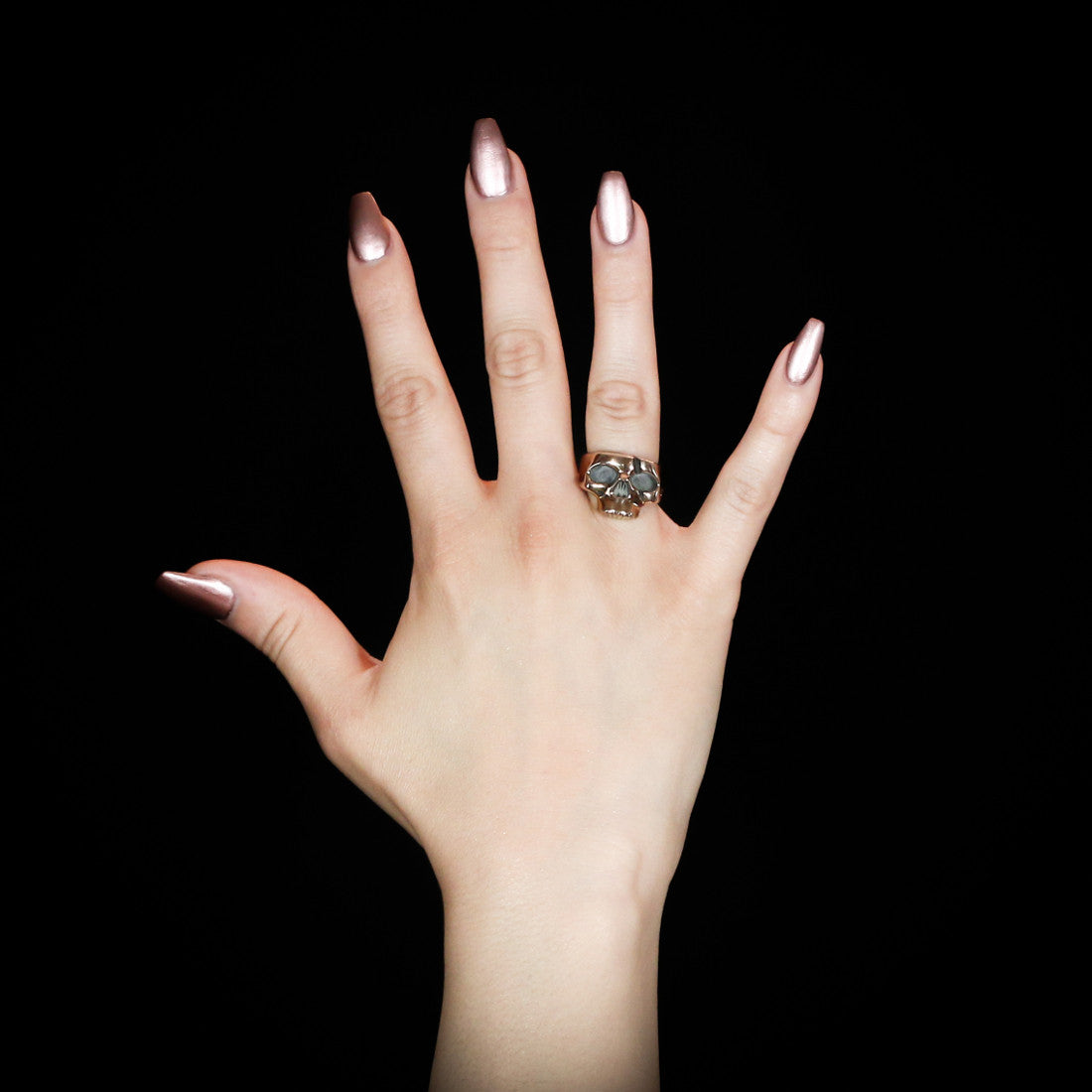 Slashed Skull Ring - Brass - Twisted Love NYC