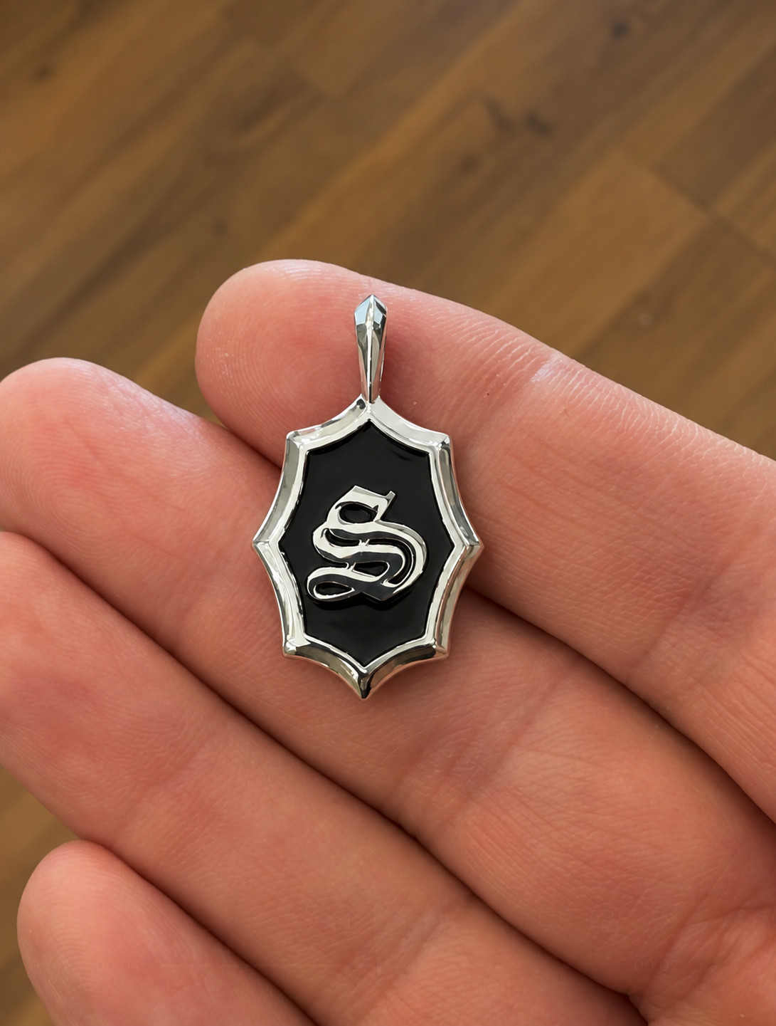 Web Initial Necklace  - Sterling Silver