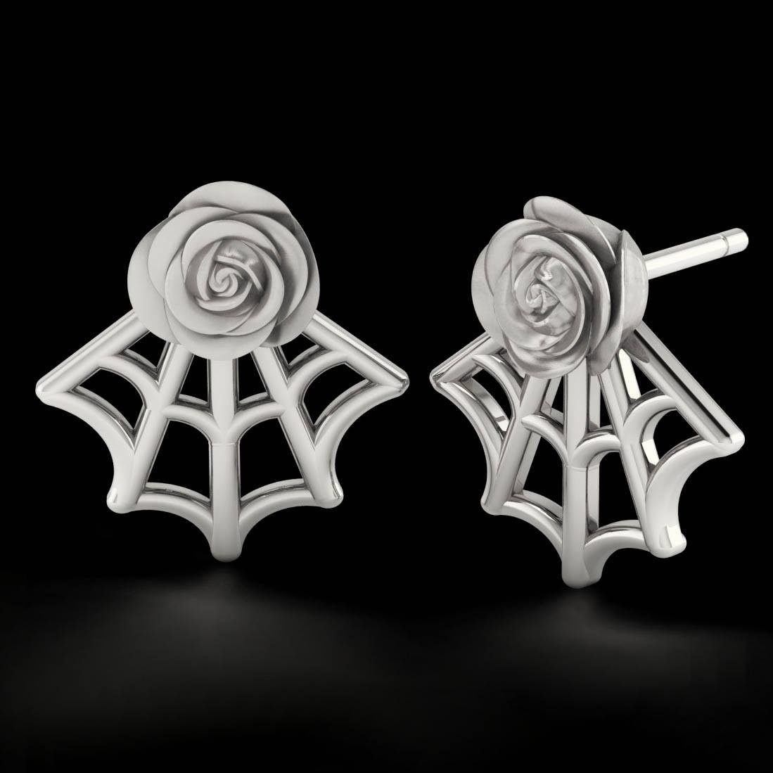 Rose Web Studs -Sterling Silver