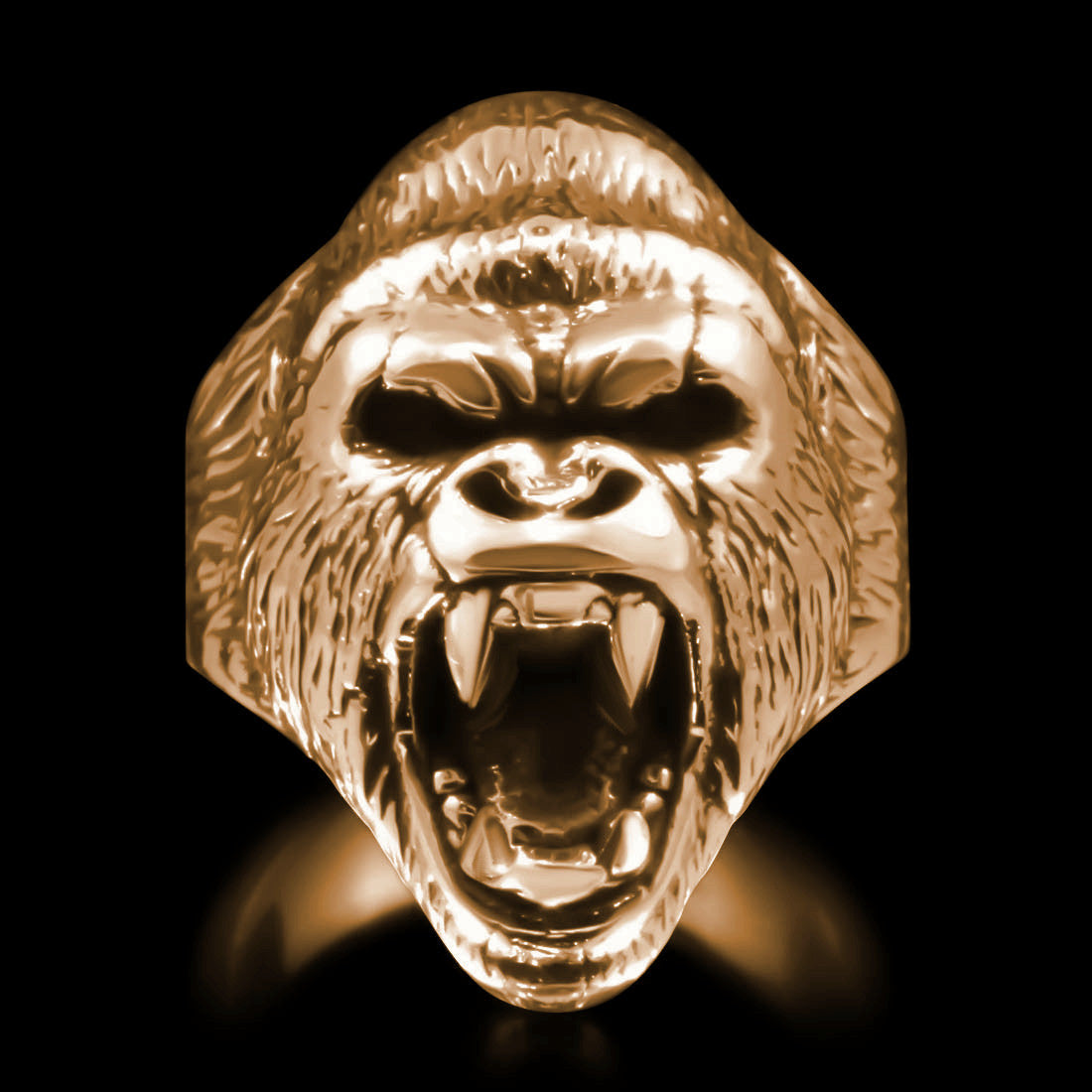 Gorilla Head Ring - Brass - Twisted Love NYC