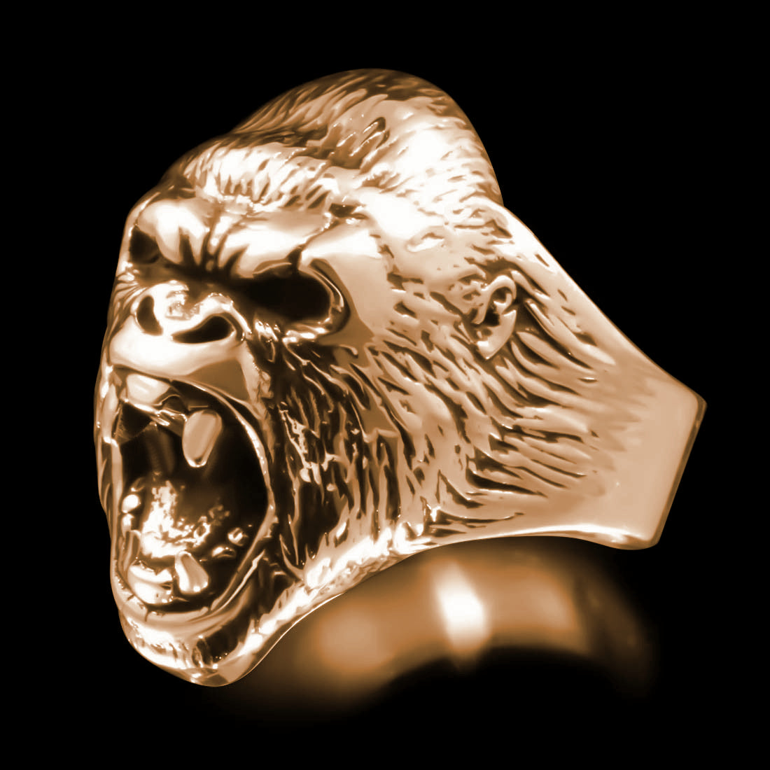 Gorilla Head Ring - Brass - Twisted Love NYC