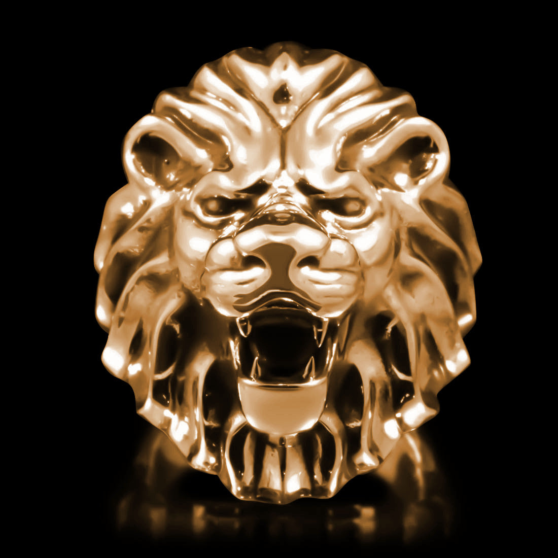 Lion Head Ring - Brass - Twisted Love NYC