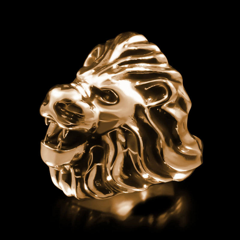 Lion Head Ring - Brass - Twisted Love NYC