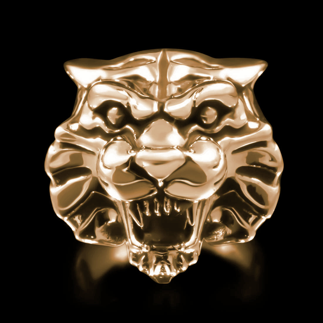 Tiger Head Ring - Brass - Twisted Love NYC