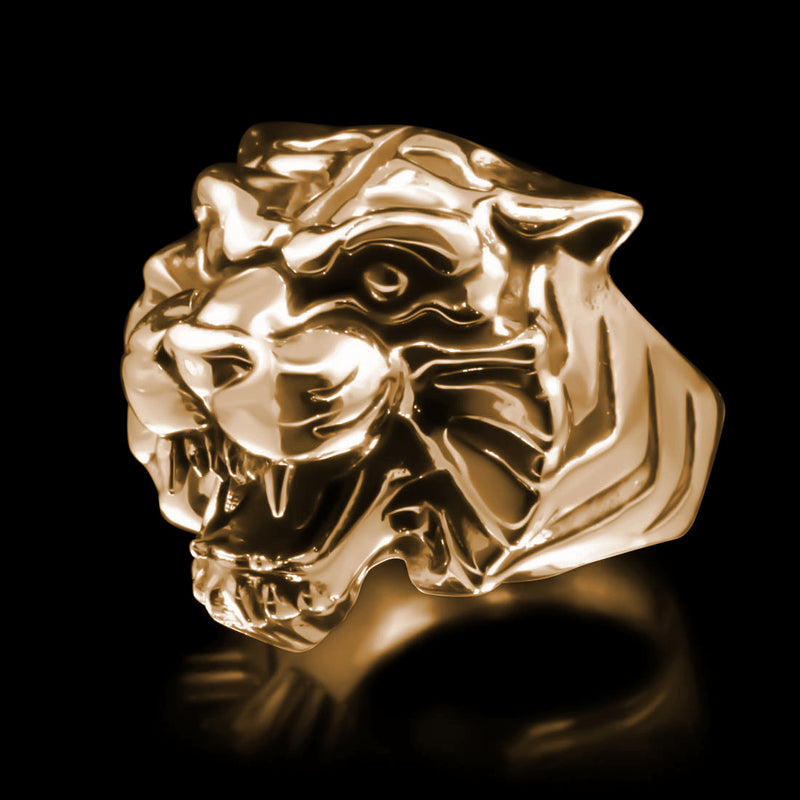 Tiger Head Ring - Brass - Twisted Love NYC
