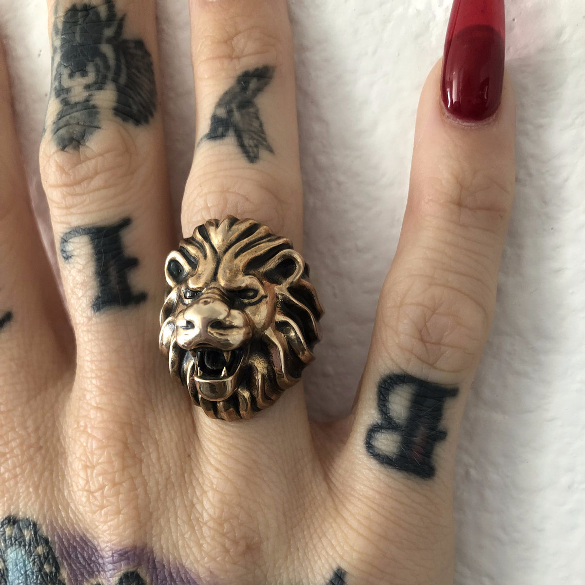 Lion Head Ring - Brass - Twisted Love NYC