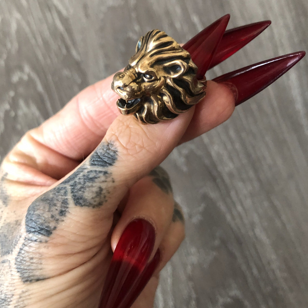 Lion Head Ring - Brass - Twisted Love NYC