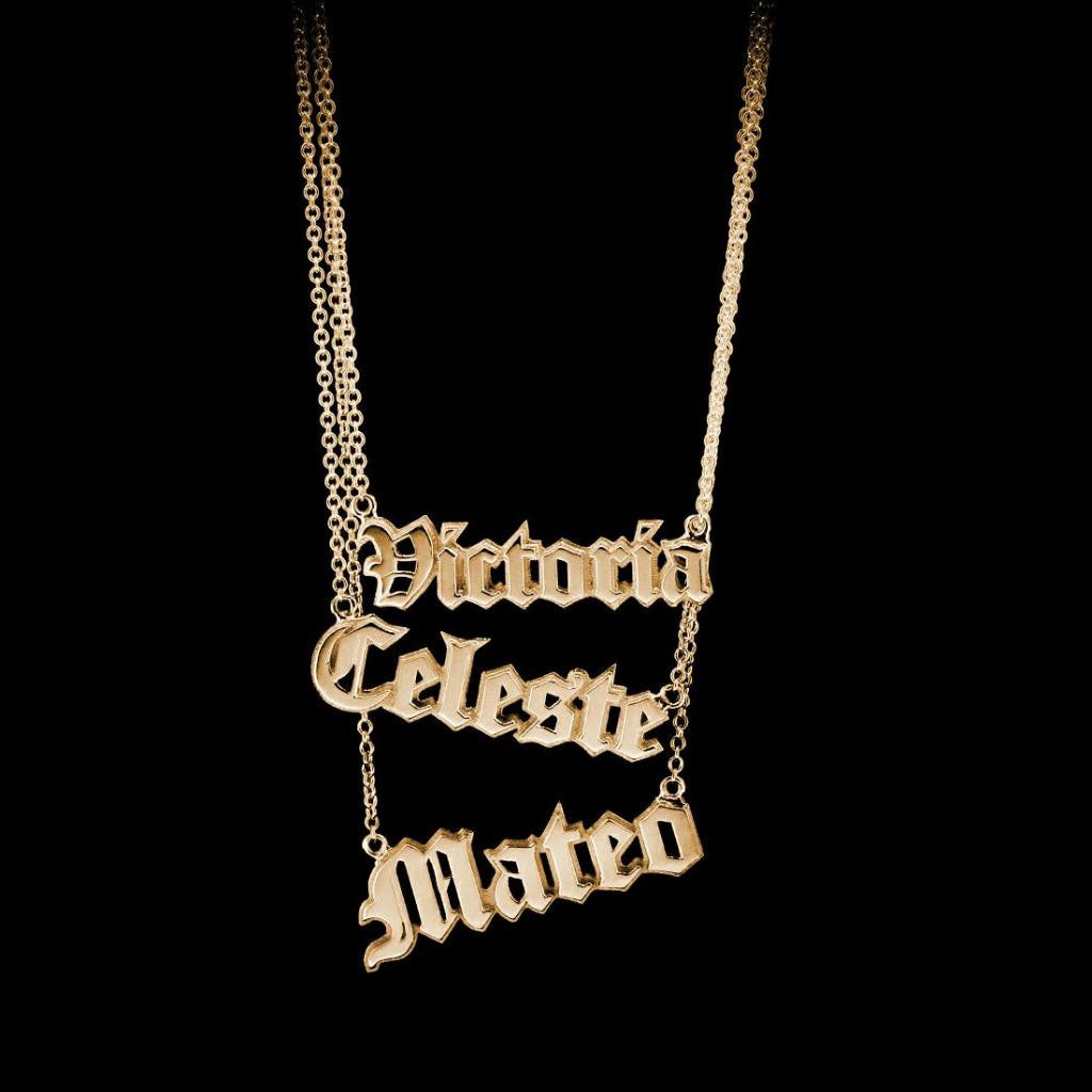 Custom Gothic Nameplate Necklace - Twisted Love NYC