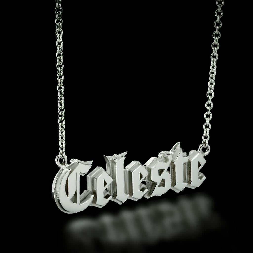 Custom Gothic Nameplate Necklace - Twisted Love NYC