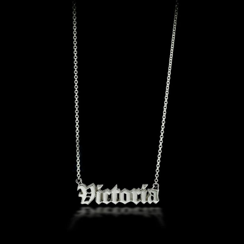 Custom Gothic Nameplate Necklace - Twisted Love NYC