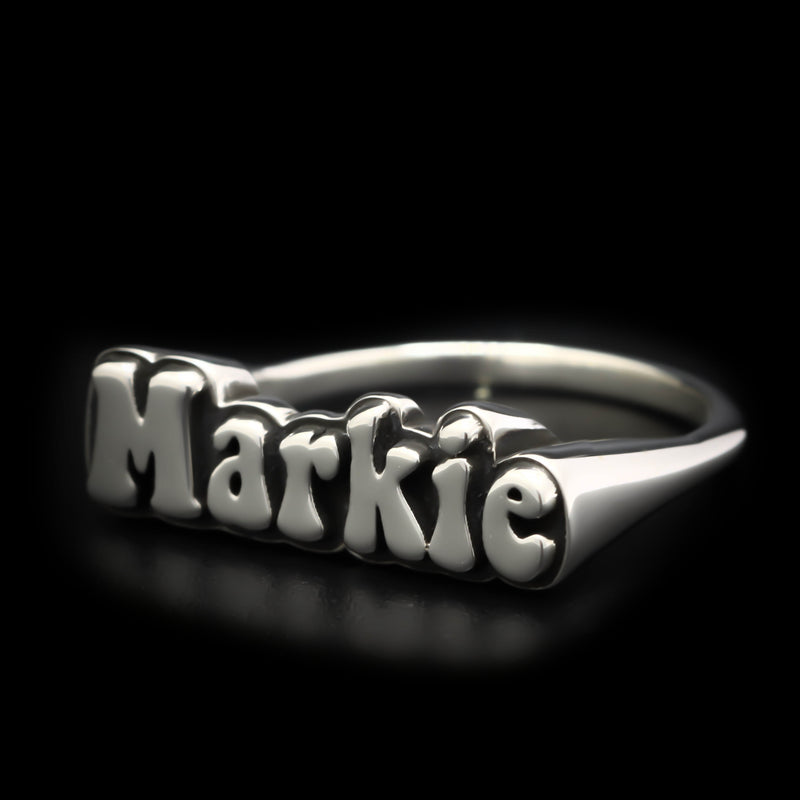 Custom Woodstock Name Ring - Sterling Silver - Twisted Love NYC