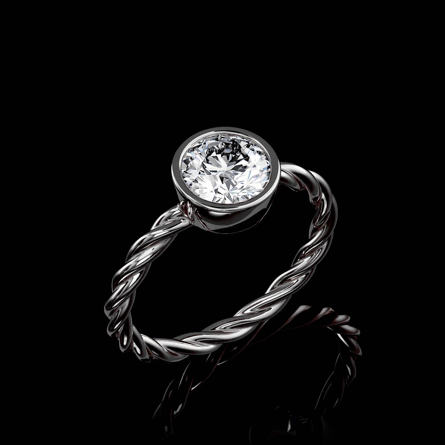 Twisted Rope Solitaire - 1 Carat