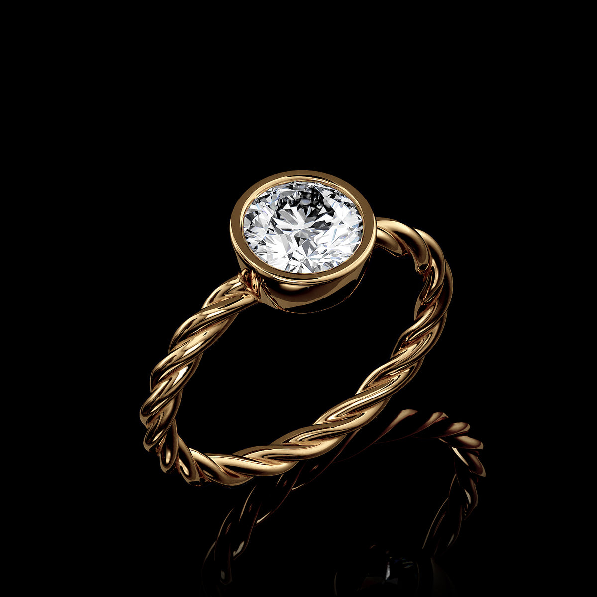 Twisted Rope Solitaire - 1 Carat