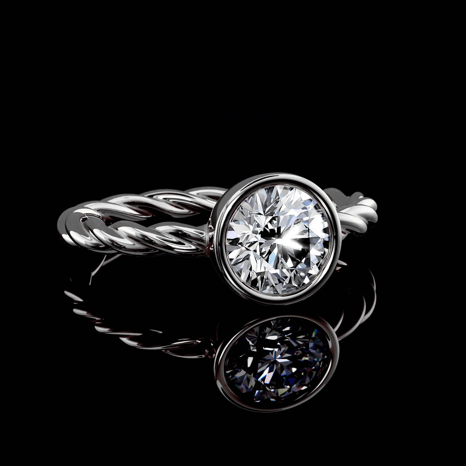 Twisted Rope Solitaire - 1 Carat