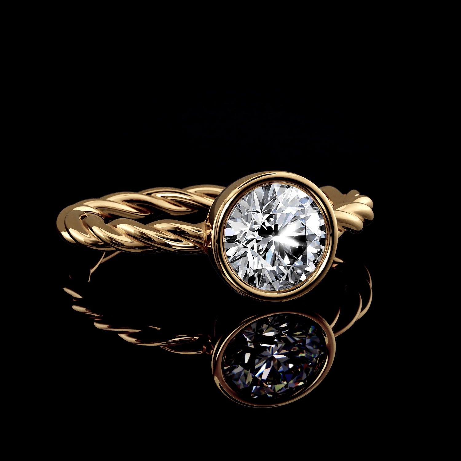 Twisted Rope Solitaire - 1 Carat