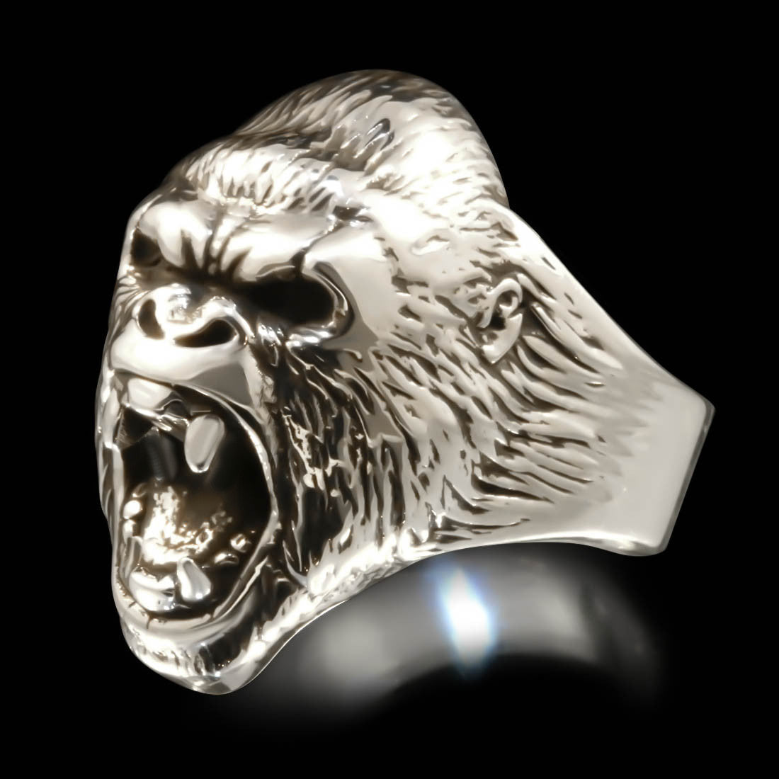 Gorilla Head Ring - Sterling Silver - Twisted Love NYC