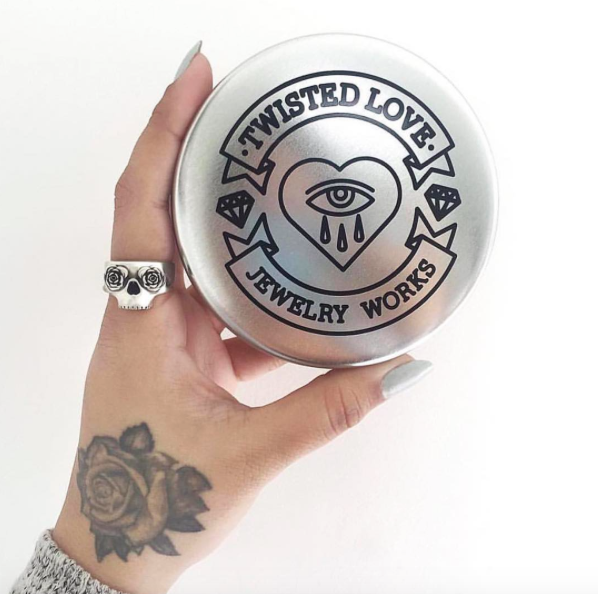 Half Skull Rose Eye Ring - Brass - Twisted Love NYC