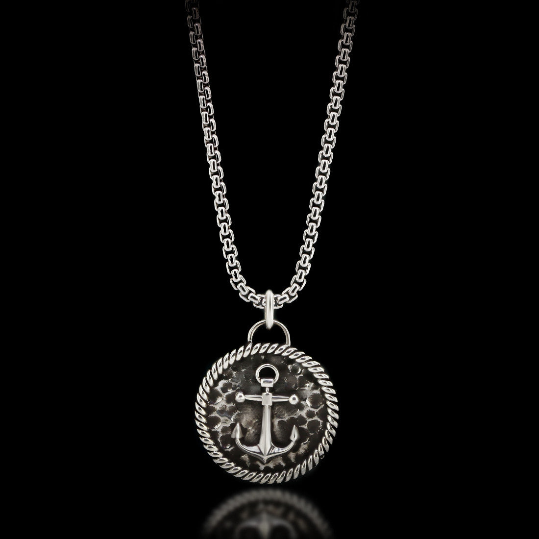 Anchor Medal Necklace - Sterling Silver - Twisted Love NYC