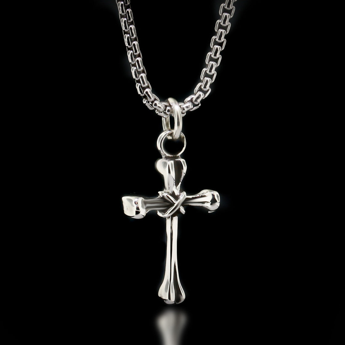 Bones Cross Necklace - Sterling Silver - Twisted Love NYC