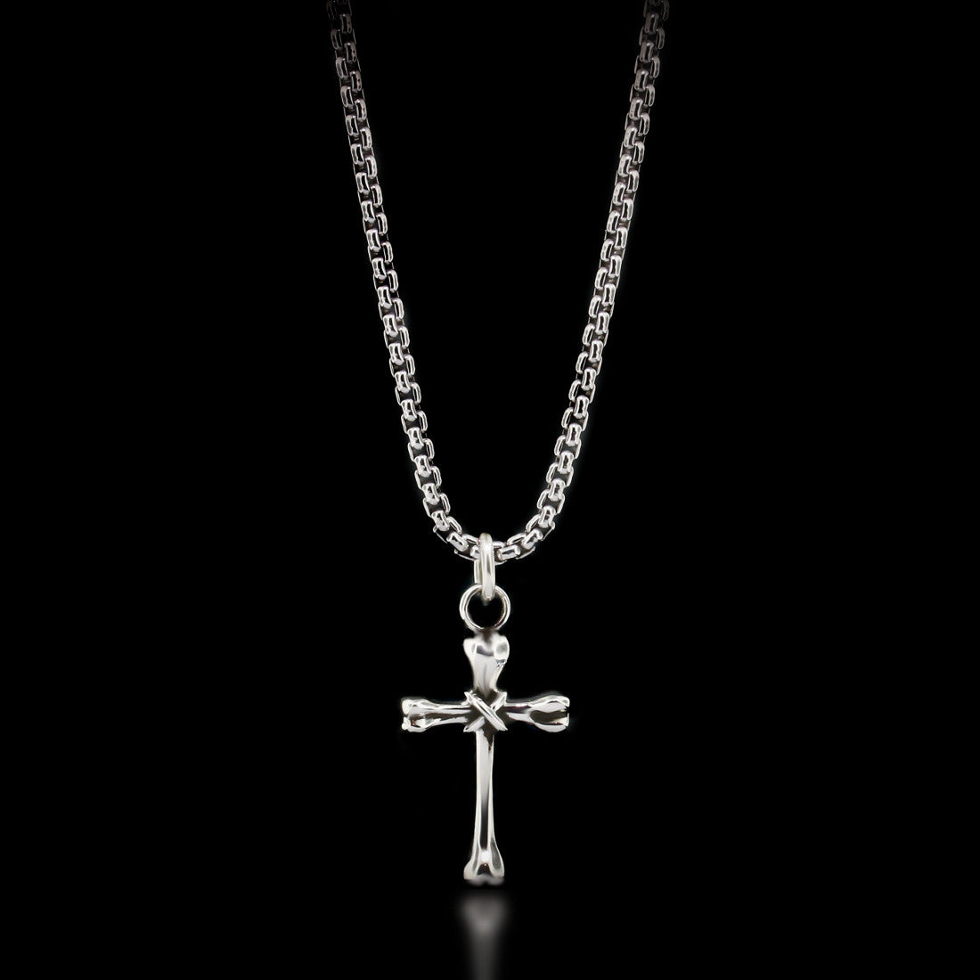 Bones Cross Necklace - Sterling Silver - Twisted Love NYC