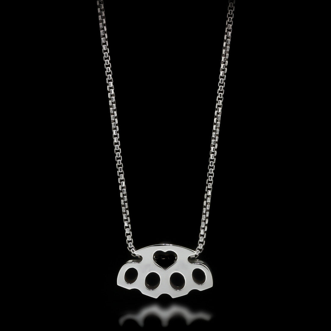 Brass Knuckle Slider Necklace - Sterling Silver - Twisted Love NYC