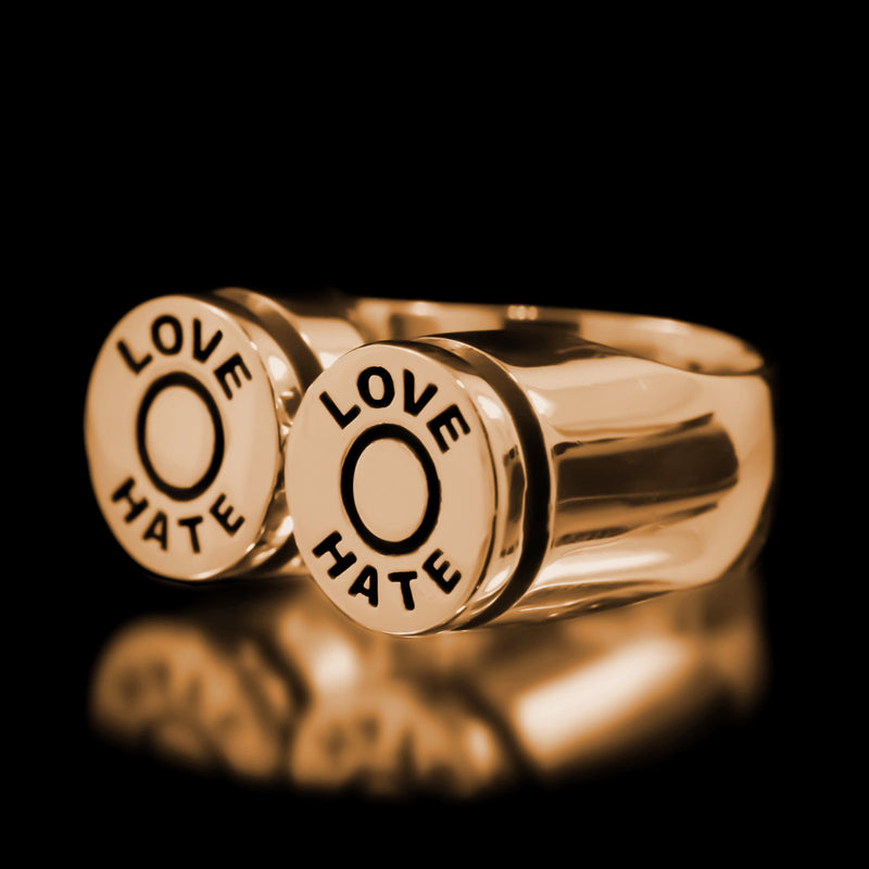 Love/Hate Bullet Ring - Brass - Twisted Love NYC