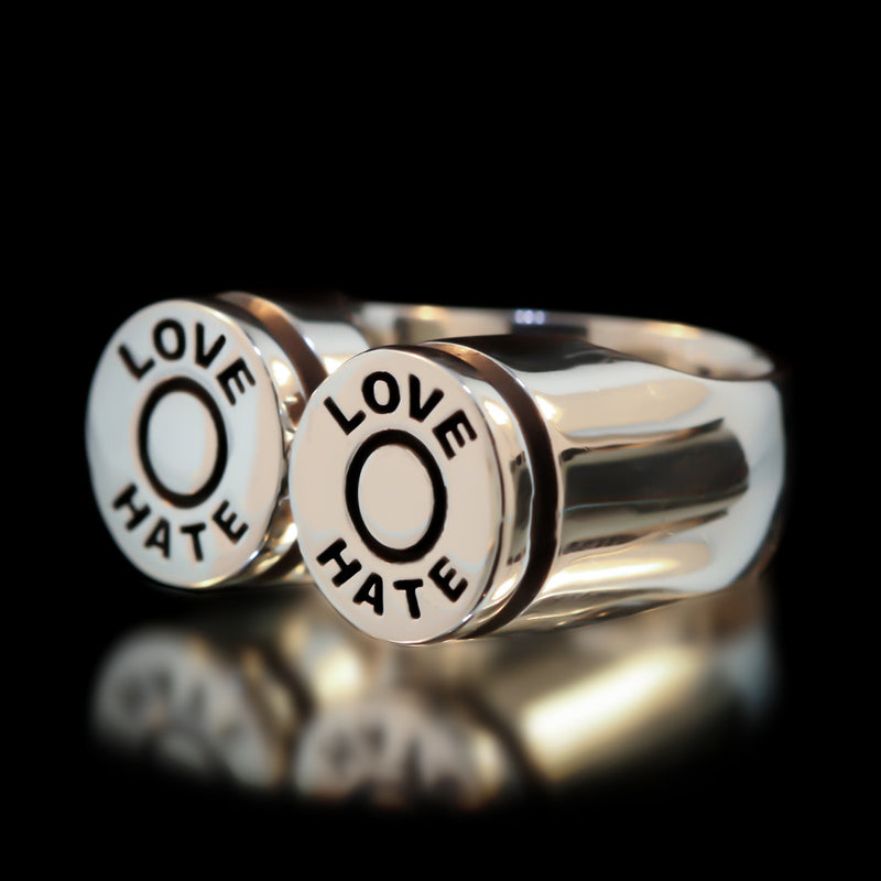 Love/Hate Bullet Ring - Sterling Silver - Twisted Love NYC