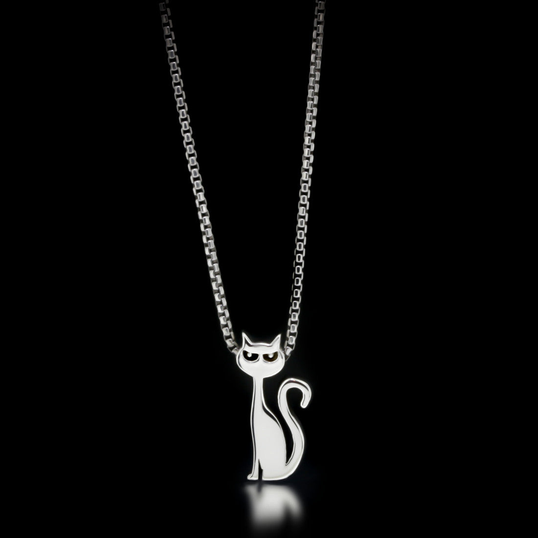 Cat Slider Necklace - Sterling Silver - Twisted Love NYC