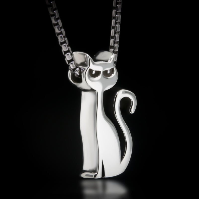 Cat Slider Necklace - Sterling Silver - Twisted Love NYC