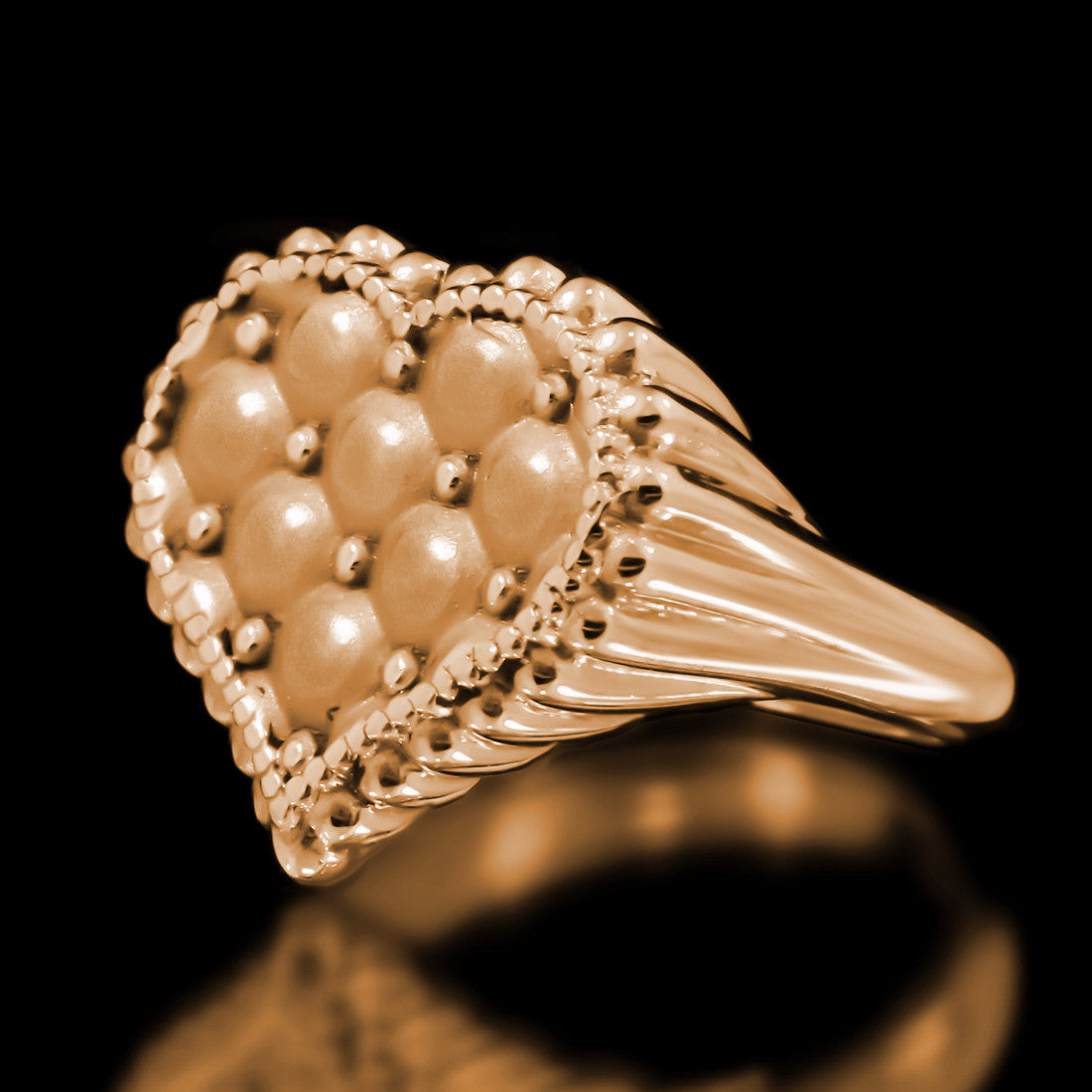 Cushion Heart Ring - Brass - Twisted Love NYC