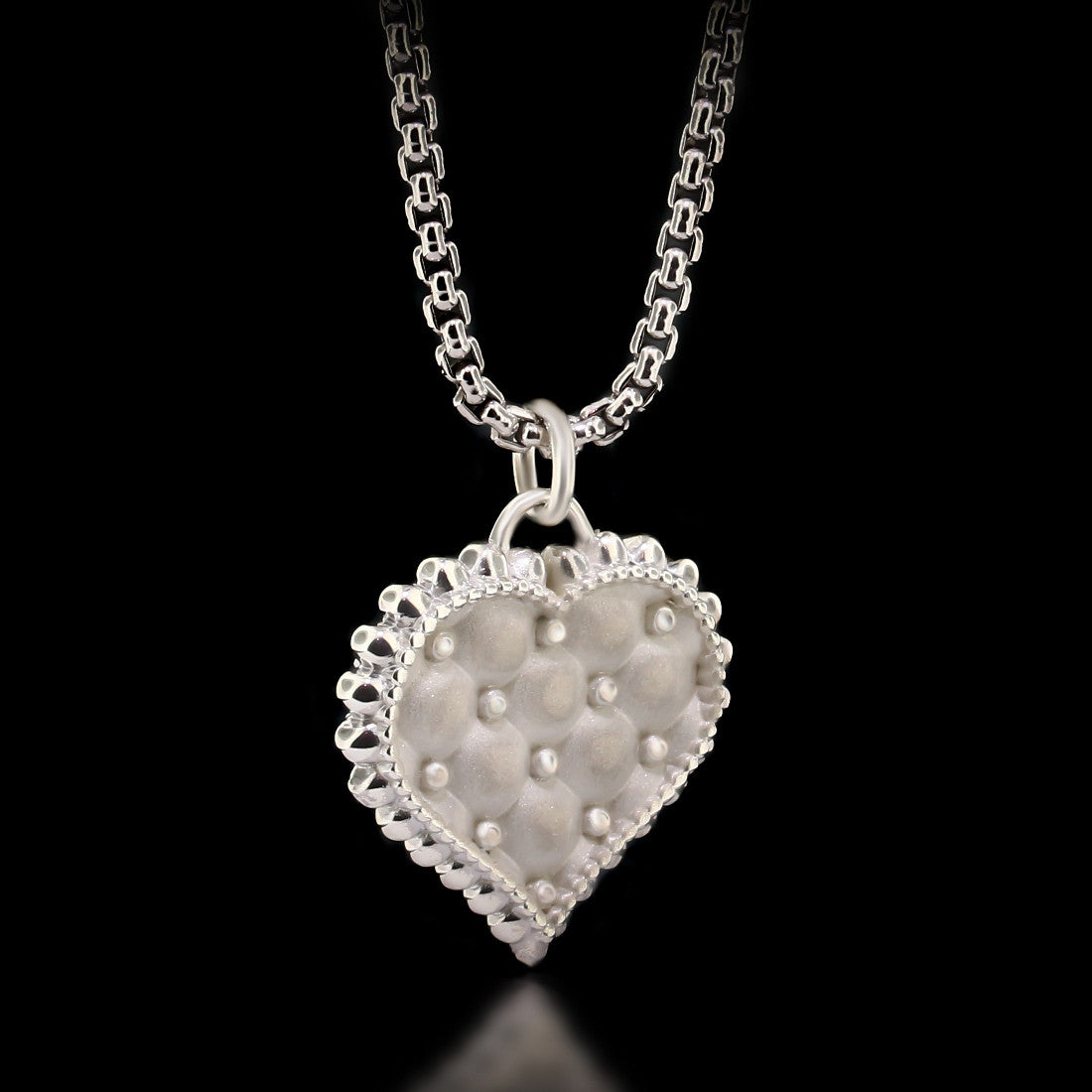 Cushion Heart Necklace - Sterling Silver - Twisted Love NYC