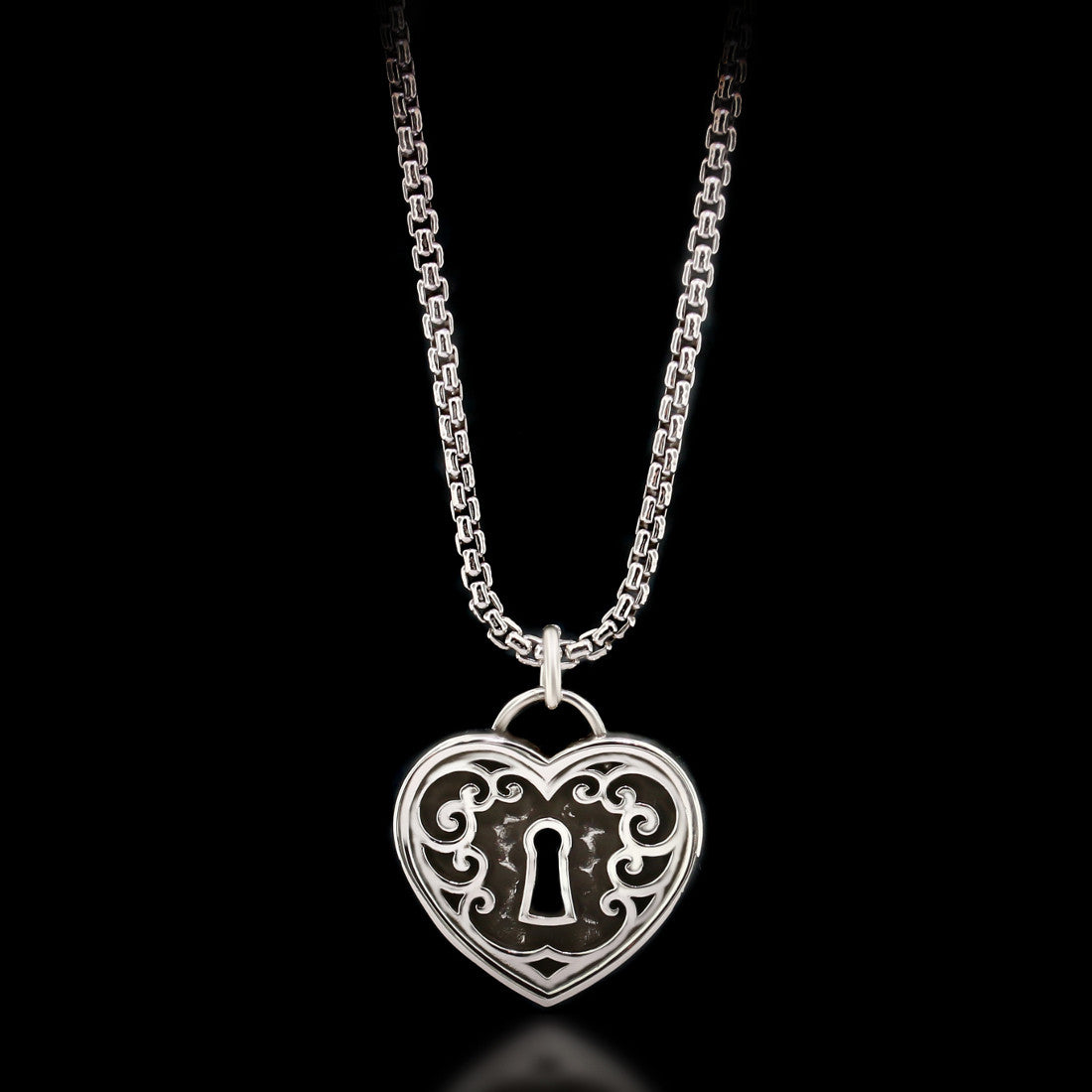 Padlock Heart Necklace - Sterling Silver - Twisted Love NYC