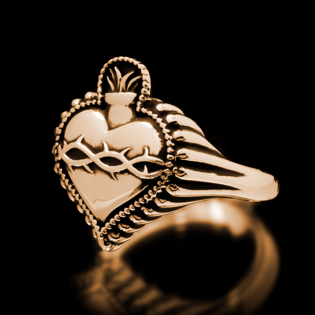 Sacred Heart Ring - Brass - Twisted Love NYC