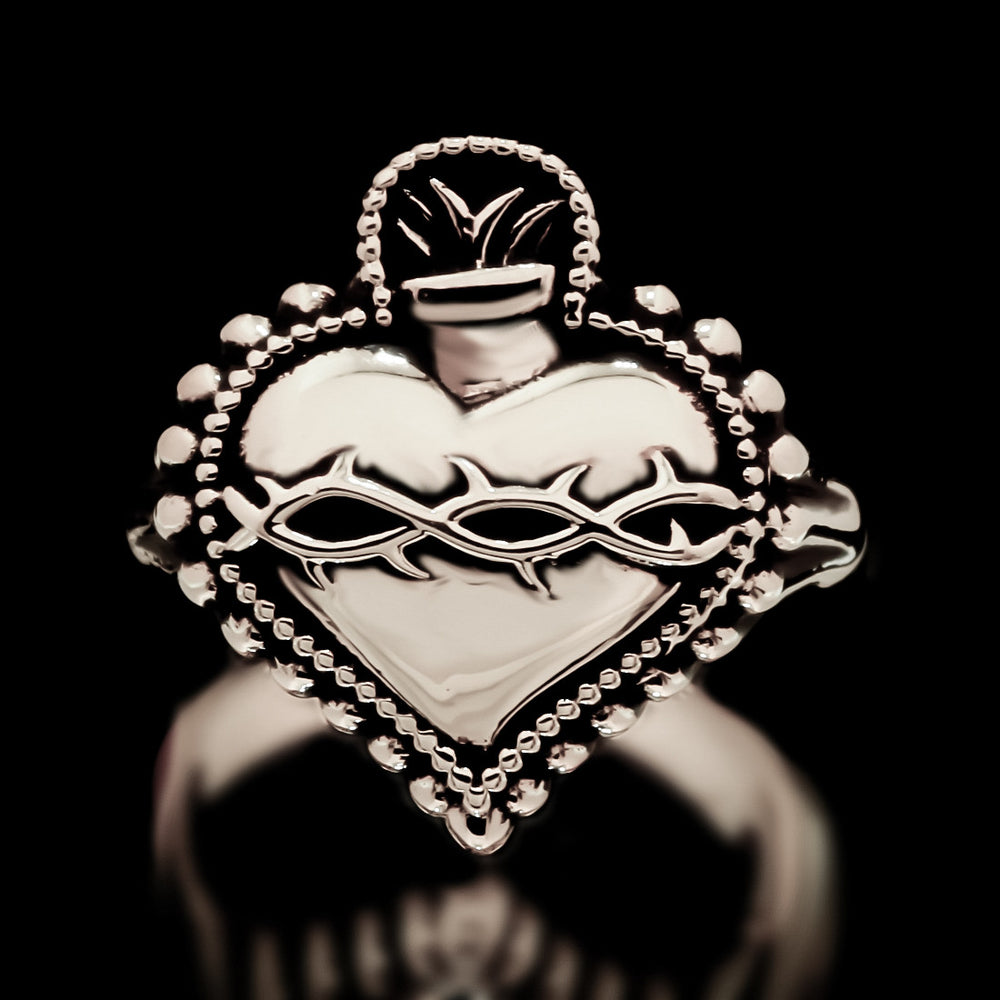 Sacred Heart Ring - Sterling Silver