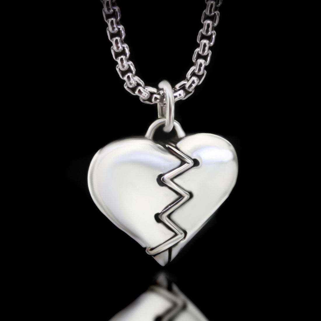 Split Heart Necklace, Personalised, Sharing, Stainless Steel