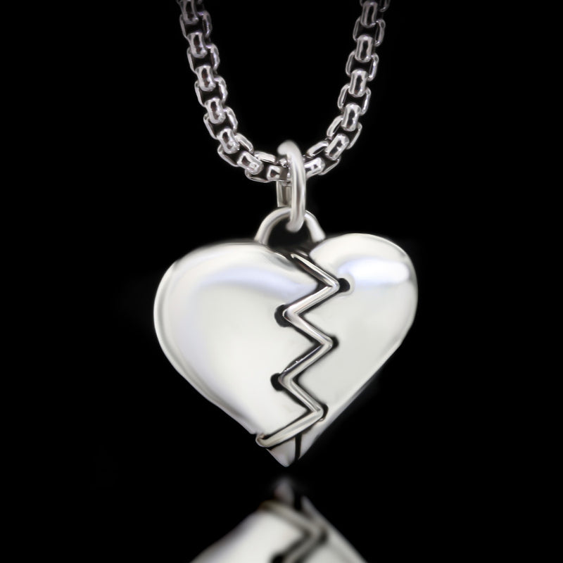 Stitched Heart Necklace - Sterling Silver - Twisted Love NYC