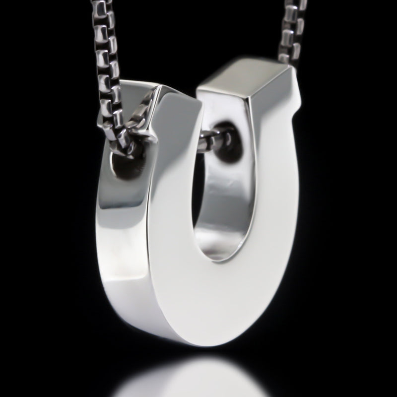 Horseshoe Slider Necklace - Sterling Silver - Twisted Love NYC